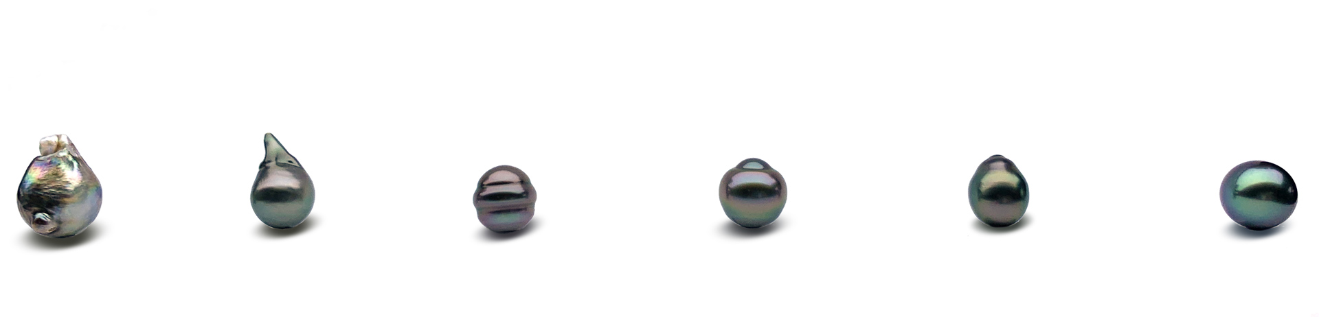 Perles de Tahiti de différentes formes